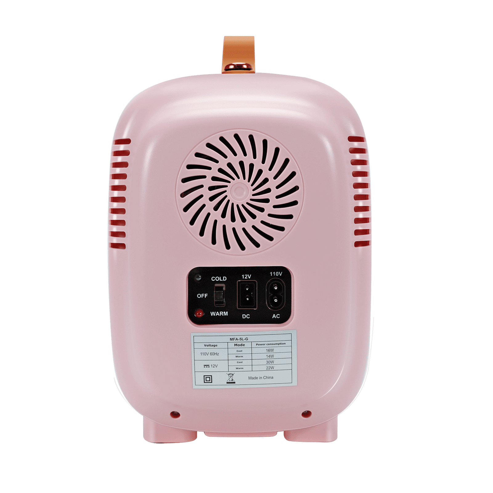 Caynel 5L Portable Retro Mini Fridge 6-can Mini Refrigerator,Pink