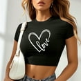 thumbnail image 2 of Plebaso T-Shirts Graphiques Courts pour Femmes Manches Courtes Imprimé Slim Col Rond T-Shirts d'Été Décontractés pour Femmes, 2 of 5