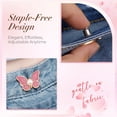 thumbnail image 6 of Topboutique 8 Set Pant Waist Tightener Butterfly Waist Cinching Button Detachable Waistband Buttons Adjustable Waist Buckle Extender Set Pants Clips Pants Tighteners No Sewing for Jeans,Pants,Skirts, 6 of 8