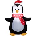 thumbnail image 1 of Pingouin lumineux gonflable de Noël avec chapeau de Père Noël 34,6456 po x 22,8346 po x 42,1259 po x 1,7199 lb, 1 of 6