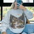 thumbnail image 5 of Cozy Winter Village Graphic Sweatshirt | Scenic Snow Cabin Print Pullover, 5 of 8