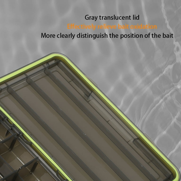 Mulanimo Waterproof Fishing Tackle Box 3-side Lock Tackle Trays Container  with Dividers Kayak Fishing Storage Box Lure Organizer 