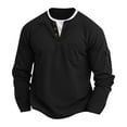 thumbnail image 1 of Timegard Chemises à Manches Longues pour Hommes Col Rond Boutons Épaules Tombantes Blouse d'Entraînement Course, 1 of 6