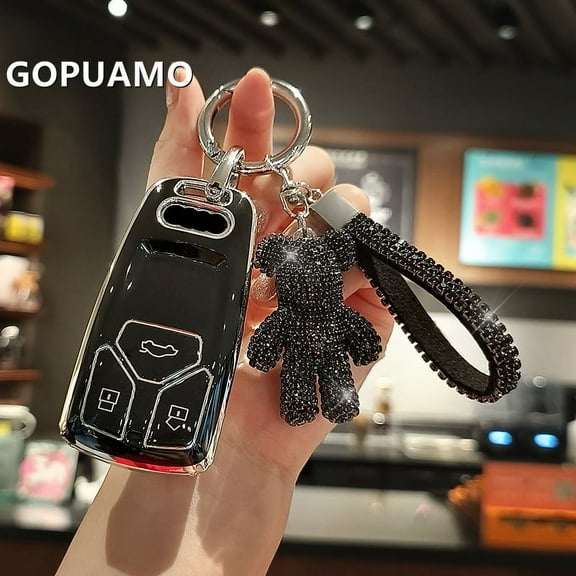 Fashion TPU Car Remote Key Case Cover Shell Fob For Audi A4 B9 A5 A6 8S 8W Q5 Q7 4M S4 S5 S7 TT TTS TFSI RS Protector Keychain