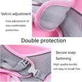 thumbnail image 3 of Reflective dog collar Durable dog collar mesh Breathable Vest Style Braces and Lead Rope Adjustable Dog Chest Back Set (Pink), 3 of 7