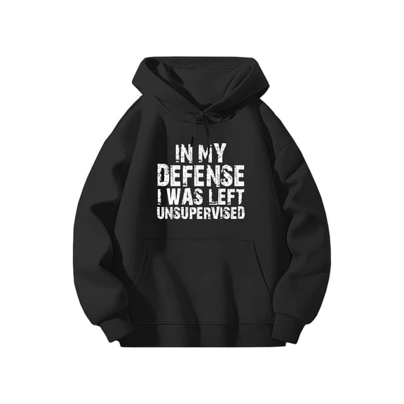 Funny Sarcastic Graphic Hoodie, Casual Polyester Pullover Sweatshirt for Men/Women S