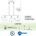 thumbnail image 4 of Kira Home Belle 34" Linear Island Chandelier, Farmhouse Trestle Pendant Light, Metal Dome Shades, Oil Rubbed Bronze, 4 of 8