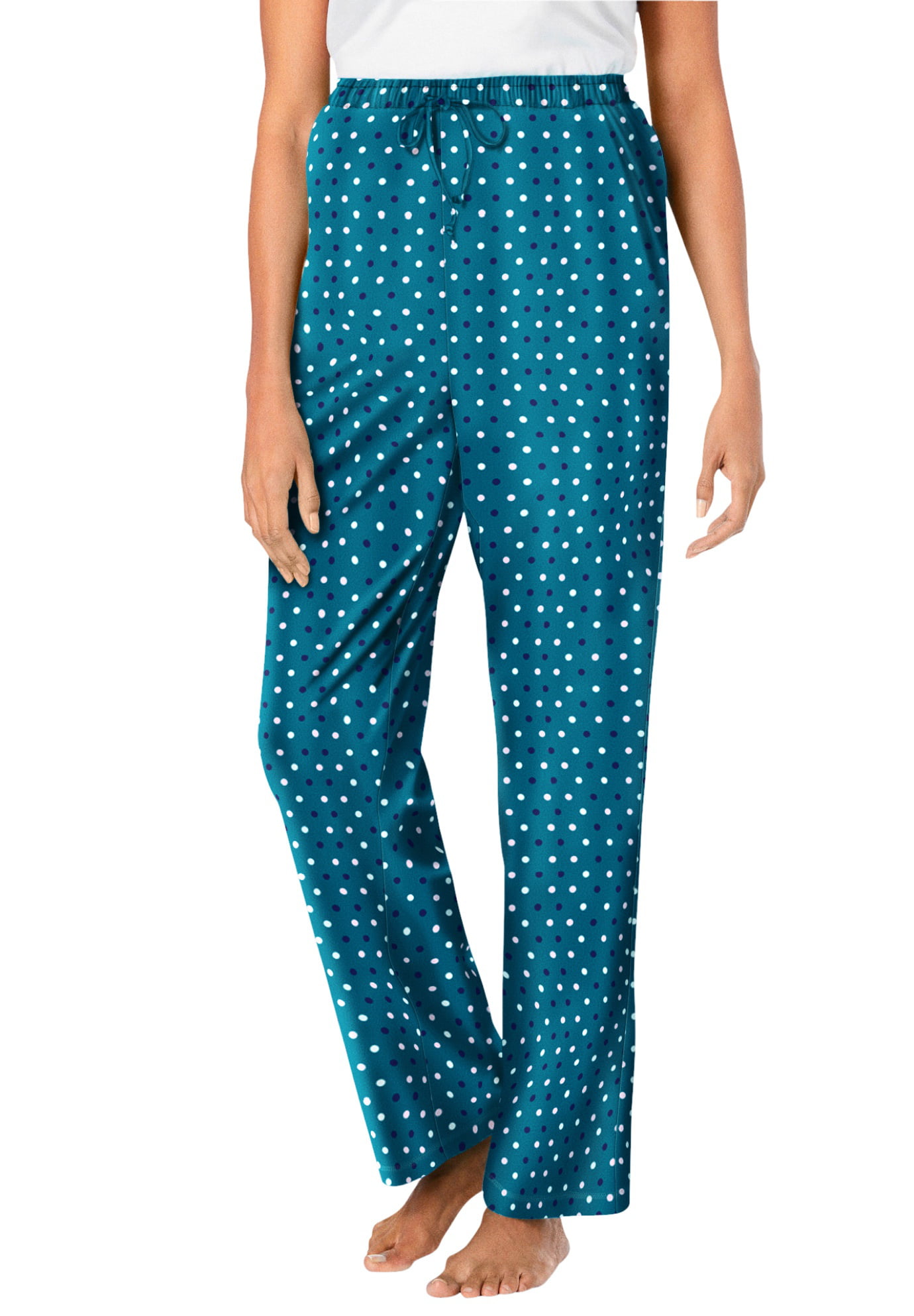 Dreams & Co. Women's Plus Size Knit Sleep Pant Pajama Bottoms - L, Deep ...
