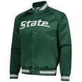 thumbnail image 2 of Men's Mitchell & Ness Green Michigan State Spartans Lightweight Current Logo Satin Full-Snap Jacket, 2 of 3