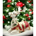 thumbnail image 2 of Wlemyr Cosmos Gifts 10678 Fine Ceramic Hand Painted Christmas White  Sitting Reindeer Figurine, 9-1/4" H C, 2 of 2
