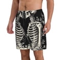 thumbnail image 2 of Rocae Skeletons Love Flowers for Men's Beach Shorts Casual Elastic Waist Drawstring Summer Beach Shorts,S-3XL-Small, 2 of 6