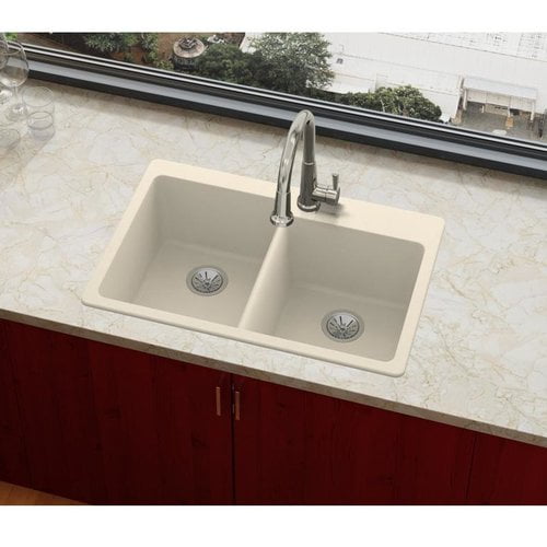 Elkay Quartz Luxe 33'' L x 22'' W Double Basin Top Mount Kitchen Sink