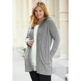 thumbnail image 5 of Woman Within Plus Size Cable Cardigan Hoodie, 5 of 5