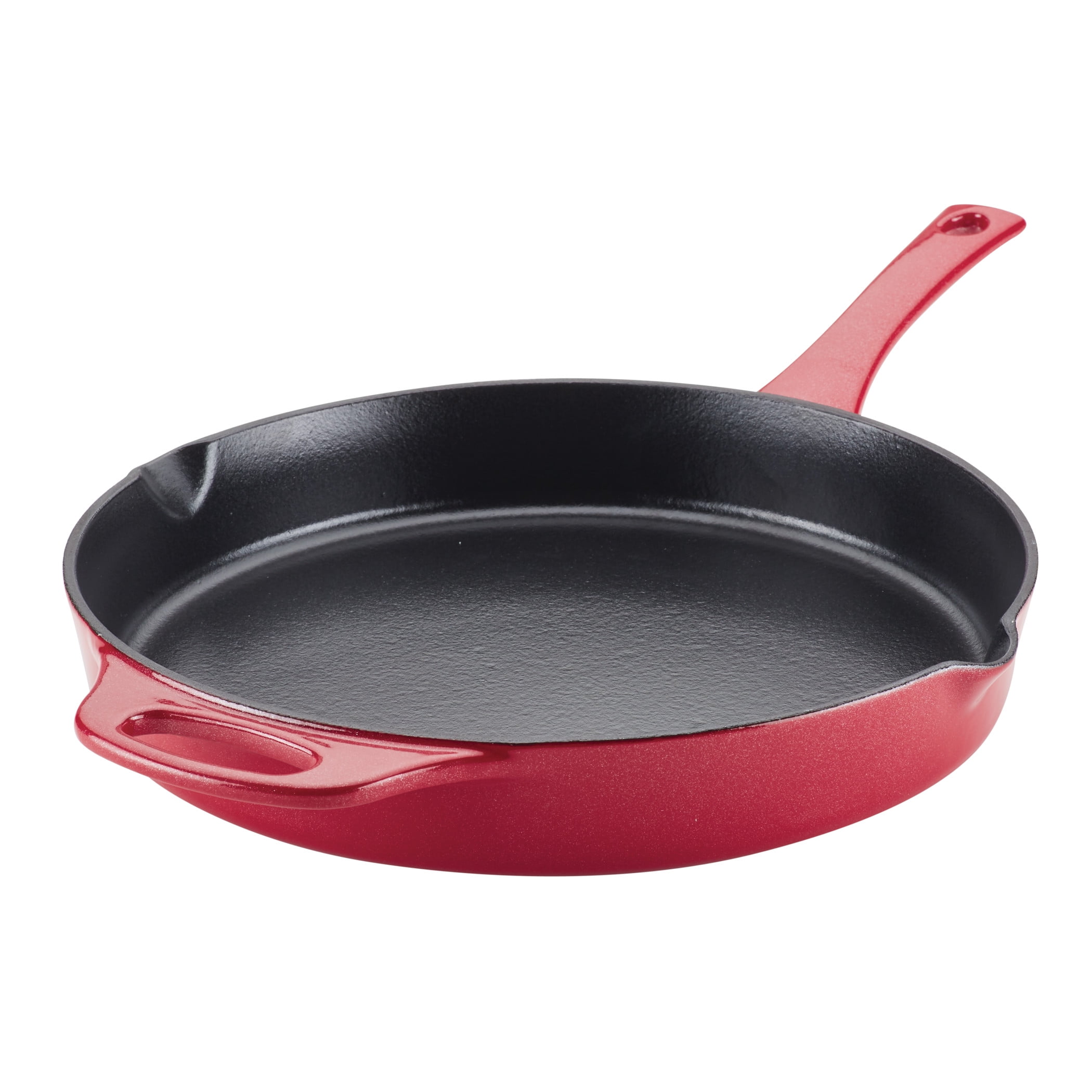 Rachael Ray 12 Inch Cast Iron Skillet, Red Shimmer ...