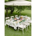 thumbnail image 4 of Outdoor Tablecloth with Umbrella Hole for Patio/Picnic/Party/Camping, Pink Yellow Floral Waterproof Table Cloth Rectangle Table Cover Washable, Green Summer Botanical Pastoral (54"x 80"), 4 of 8