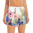 thumbnail image 4 of Lsque Butterfly And Flowers Printed Women's Running Shorts with Liner Pockets,Elastic Quick Dry Workout Athletic Gym Yoga Shorts,Womens High Waist Shorts-X-Large, 4 of 9