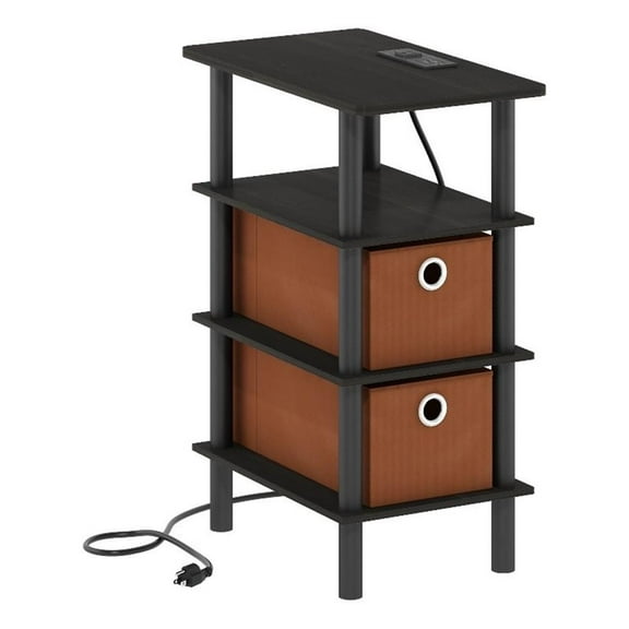 Pemberly Row Turn-N-Tube 4-Tier Side/End Table in Espresso/Black/Brown