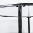 thumbnail image 3 of 36" Black Glass And Metal Round Coffee Table, 3 of 9