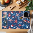thumbnail image 2 of Independence Day Placemats Set of 6, USA Flag Stars Gradient Dark Blue Background Non-Slip Place Mats Washable Table Mats for Kitchen Dining Table Decorations Indoor/Outdoor, 2 of 9