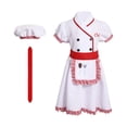 thumbnail image 1 of Disfraz de chef para niños Yuyangstore Con gorro vestido delantal y bufanda roja, 1 of 8