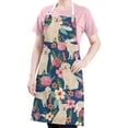 thumbnail image 5 of Golden Retriever and Pioneer Flower Apron-Garden Aprons for Women with Pockets-Cotton Linen Waterproof Kitchen Cooking Gardening Aprons Adjustable for Kitchen,Cooking,BBQ and Salon 33x27 Inch, 5 of 7