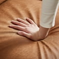 thumbnail image 4 of Dinosisco 82" L-Shape Sofa with Right Chaise, Suede Upholstered 3-Seater Couch for Living Room, Brown, 4 of 8