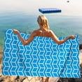 thumbnail image 5 of Kezqiaxn Geometric Ripple Pattern Beach Towel Microfiber Beach Towel Super Beach Blanket Waterproofs Sandproof For Pool Bath Sport Travel Gym Yoga Beach Mats Bath Towels Beach Mats, 5 of 7