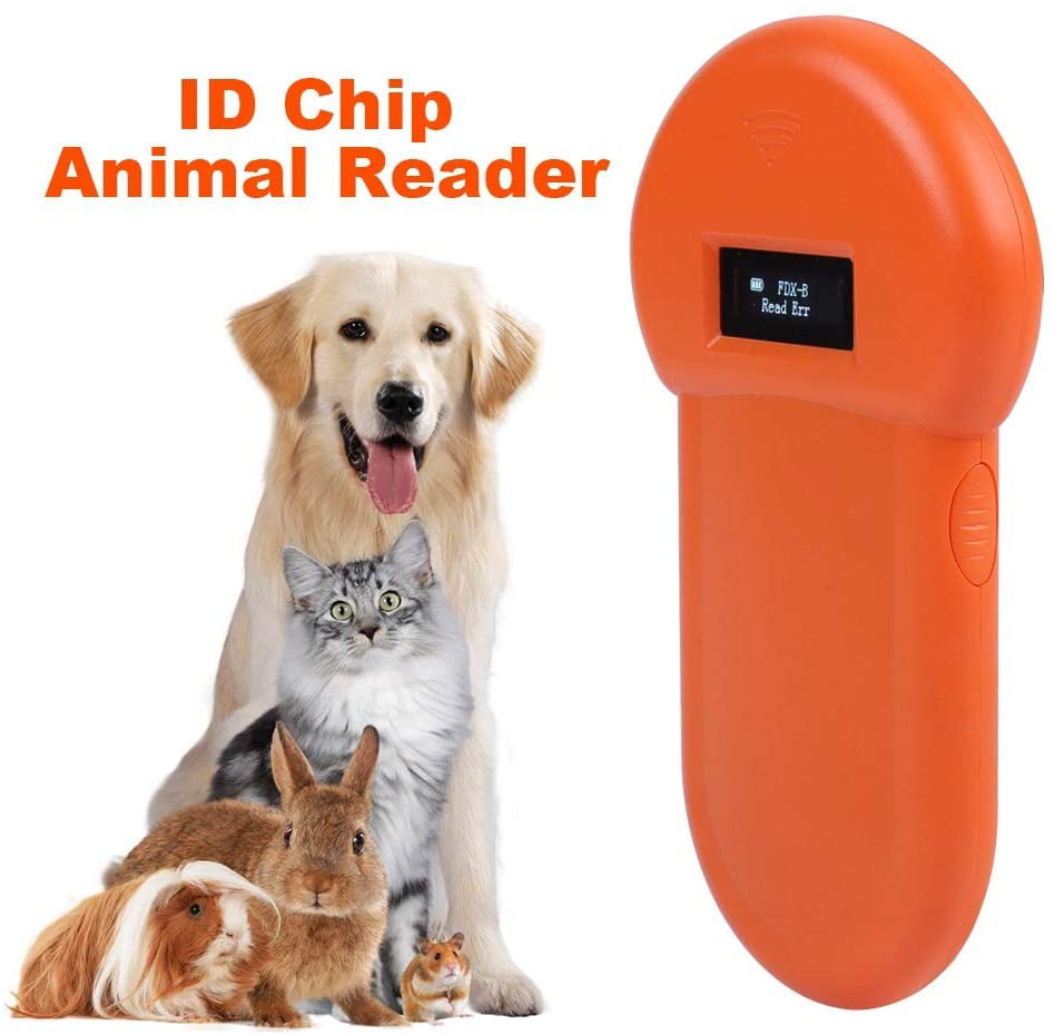 FDX-B and ID64 RFID,Black Alacrity Pet Microchip Scanner Handheld Animal Chip Reader 134.2kHz/125Hz Pet ID Scanner Portable RFID Reader Supports for ISO 11784/11785 