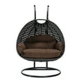 thumbnail image 3 of HomeStock Asian Fusion Charcoal Wicker Hanging 2 person Egg Swing Chair, 3 of 5