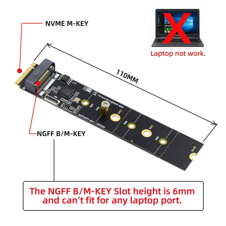 FVH SATA NGFF Key B+M SSD to NVME M-key Motherboard Desktop