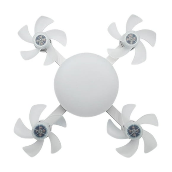 Bearachild Ventilador de techo ABS con interruptor de control remoto y atenuación infinita de tres colores con tornillo estándar E27. Electrodomésticos blanco 4 cabezas