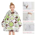 thumbnail image 6 of Green Football Monogram Pattern Blanket Hoodies for Kids 6-13YR Oversize Wearable Blanket Hoodies for Boys Girls Teens, 6 of 7