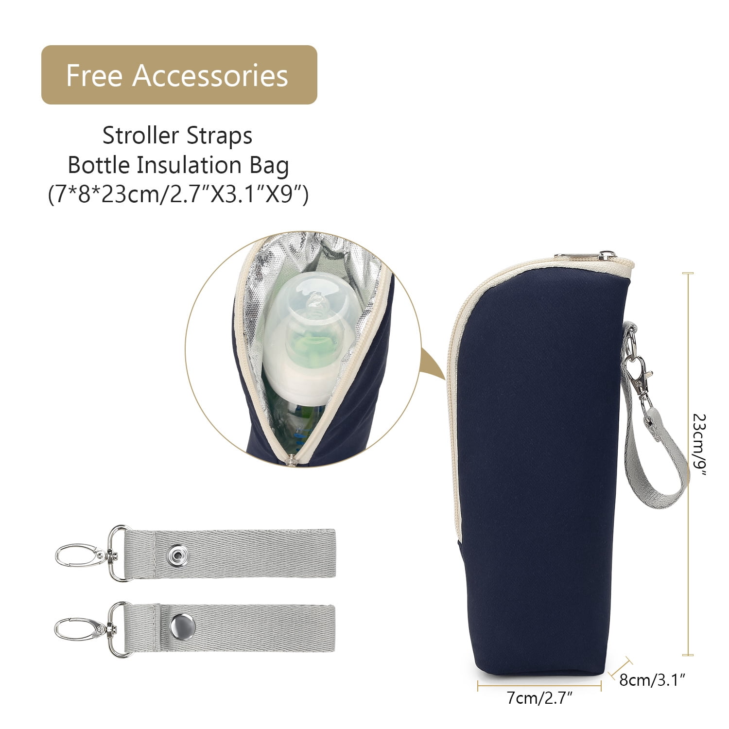Mommy Bag, Maternal Child Bag, Outdoor Lightweight Handbag, Large-Capacity Backpack for Baby, Diaper Baby Bottle Storage Bag ﻿(Black)