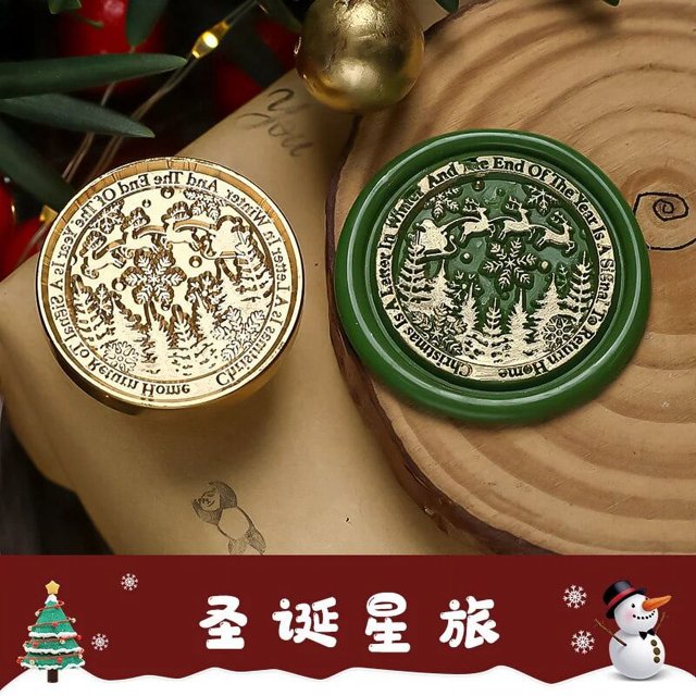 Feliz Navidad copo de nieve Reno sello de cera Retro cobre latón DIY sello de cera sobre para sello de cera de boda HCZ052