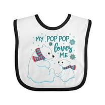 Inktastic My Pop Pop Loves Me Cute Polar Bears Boys or Girls Baby Bib