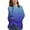 Blue, variant on Women's Gradient Color Knit Pullover Sweater, Lightweight Loose Fit Long Sleeve Crewneck Top for Winter Warmth, Casual Streetwear, Daily Layering and Versatile Occasions Black XXL