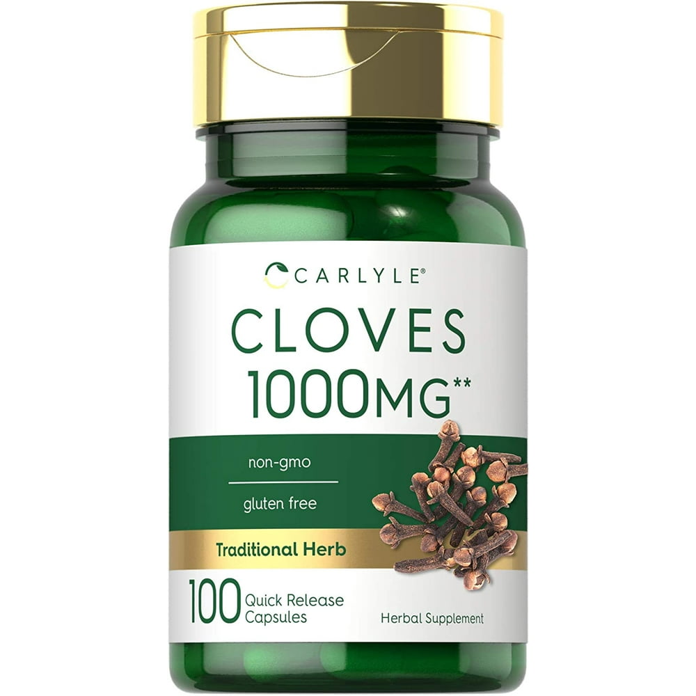 Cloves Supplement 1000mg 100 Capsules NonGMO, Gluten Free By