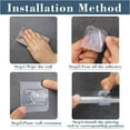 thumbnail image 3 of 4 Pcs Self Adhesive Curtain Rod Bracket,No Drill Drapery Hook Holder Fixing Rod Holder Curtain Pole Wall Bracket Towel Rod Hook for Home Bathroom and Hotel Use (White), 3 of 5