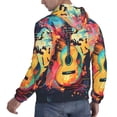 thumbnail image 6 of Honeii World Map Guitar Illustration Pattern Mens Hoodies Men's Loose Sleeve Sweatshirt,Pullover Hooded Sweatshirt for Men,Essentials Hoodie-Small, 6 of 7