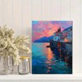 thumbnail image 2 of Italian Coastal Town Canvas Print, Amalfi Coast Sunset Decor for Living Room, Office, Restaurant, 2 of 8