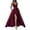 DT-Wine, variant on DailyTrove Women's Sleeveless High-Slit Ball Gown, V-Neck, Formal Gala & Wedding Wear, Luxe Fit