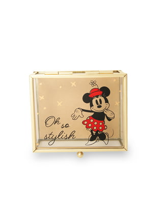 Disney Stitch Small Jewelry Box Desktop Ornaments Mickey Anime Figures  Bracelets Necklace Earring Ring Resin Storage