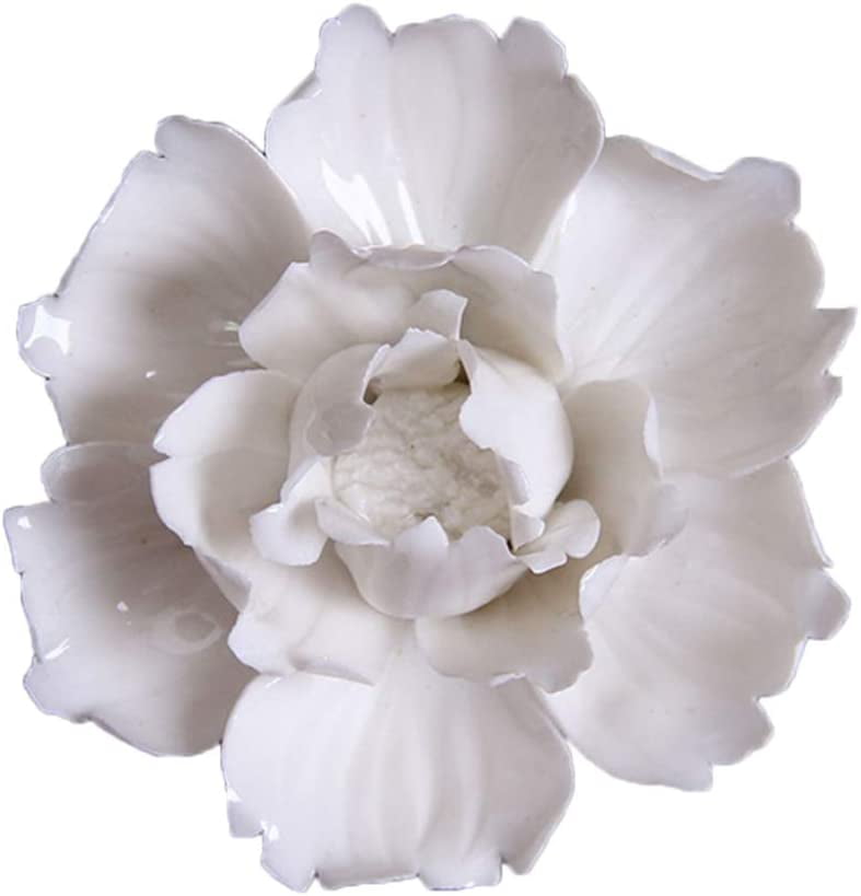 Ceramic Flower Wall Decorations 3D Peony Wall Plaque Inspirational Wall