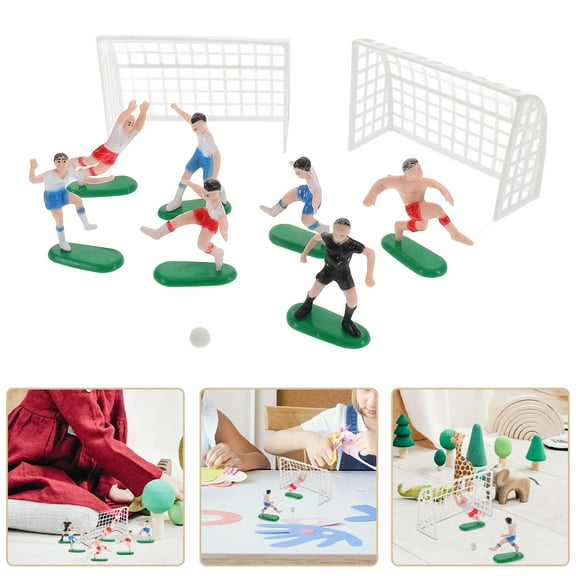 FRCOLOR 1 Set of Soccer Cake Toppers Soccer Players Toys Football Soccer Theme Party Cake Decorations Happy Birthday Cake Topper Decoration for Boy