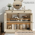 thumbnail image 4 of BeesClover Buffet Bahut de 35,4 Pouces avec Porte en Verre, Buffet avec Rangement et Tiroir, Bahut Moderne pour Salle à Manger et Cuisine, 4 of 8