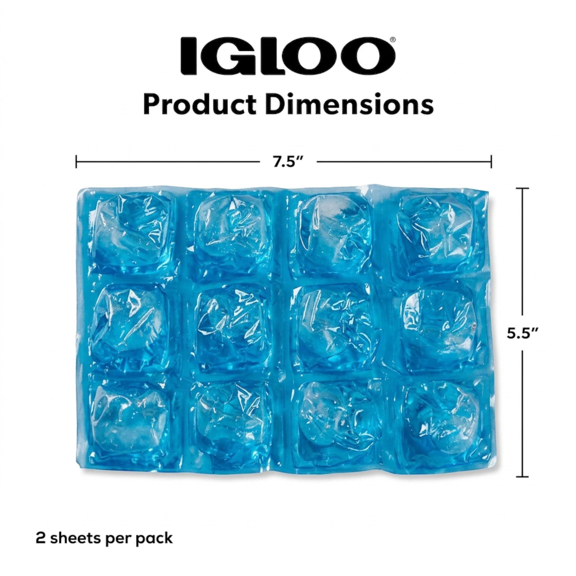 (2 pack) Igloo MaxCold Natural Ice 2 Pack (5" x 7" x1" per sheet), Perfect for Keeping School Lunches, Picnics, Drinks, or Work Lunches Cold