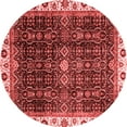 thumbnail image 1 of Ahgly Company Machine Washable Indoor Round Abstract Red Modern Area Rugs, 3' Round, 1 of 4