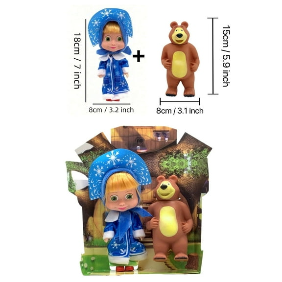 6.5-inch Martha and Bear Blue Doll Toy - Brand New