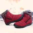 thumbnail image 3 of Snow Boots for Women Plush Warm Zipper High Top Flat Winter Booties Soft Sole Winter Outdoor Walking Shoes, 3 of 5