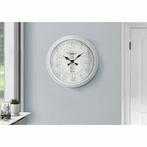 Clocks, 20" Round, Wall Clock, Grey, Transitional